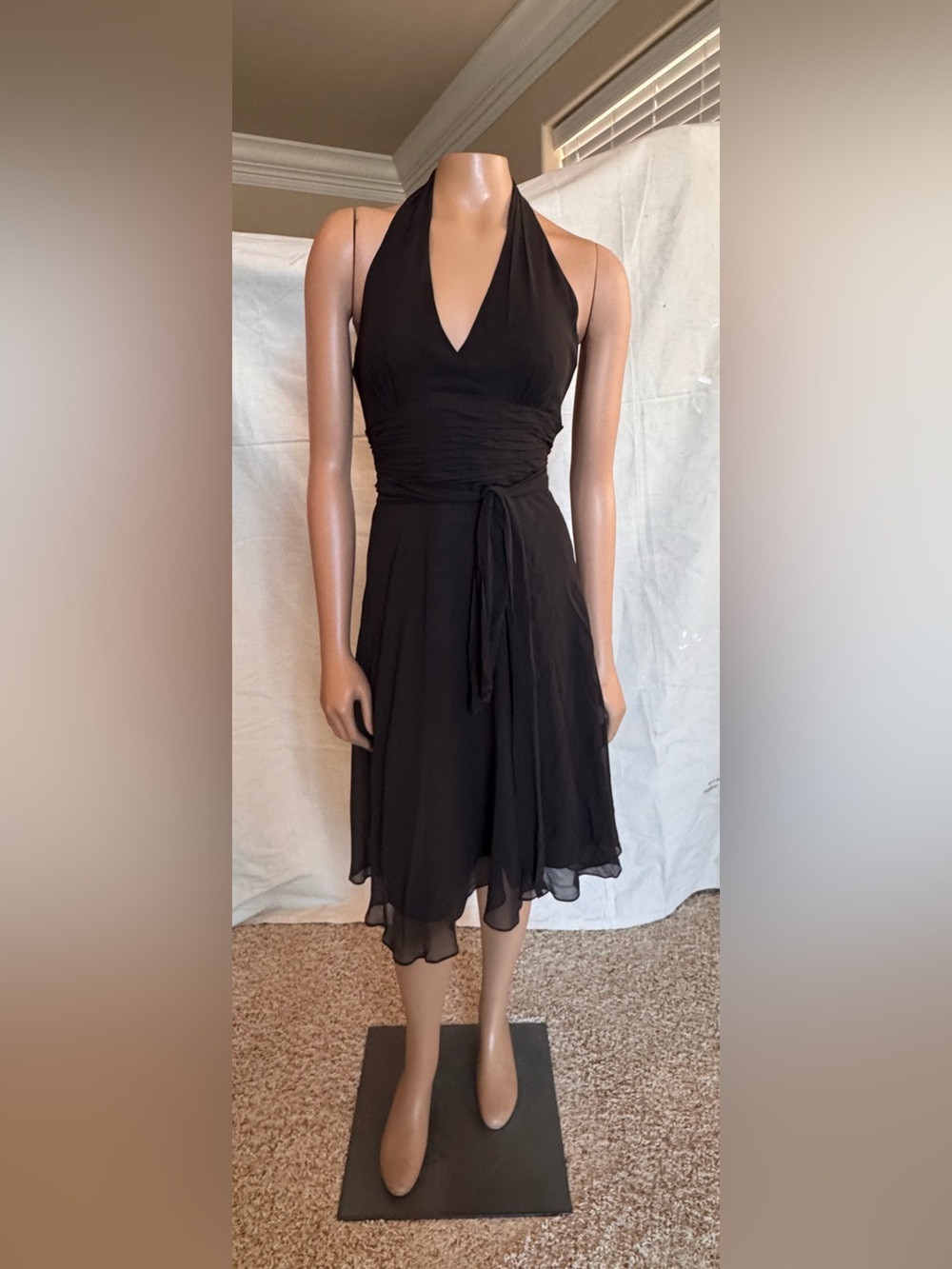 Classic chocolate Halter Midi Dress London Times